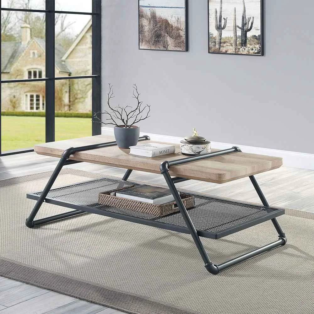 Refined Brantley - Coffee Table - Oak Sandy Gray Safe
