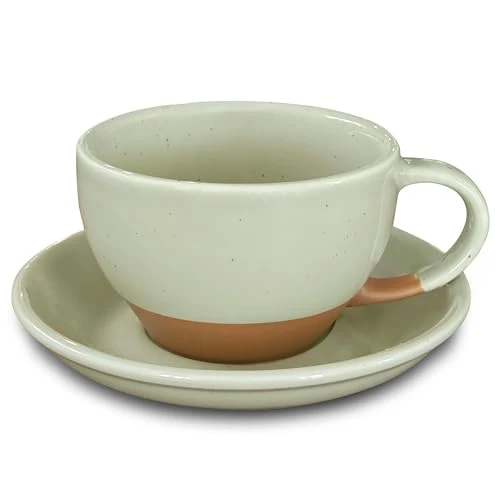 Reusable Mora Ceramic Latte Art Mug With Saucer Specialty