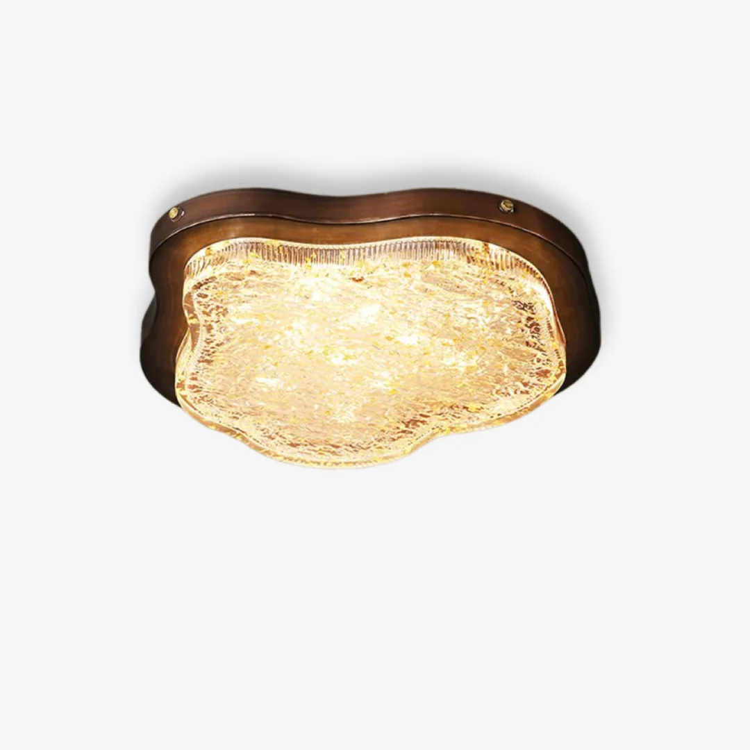 Relaxed Retro Gold Foil Ceiling Lamp Practical
