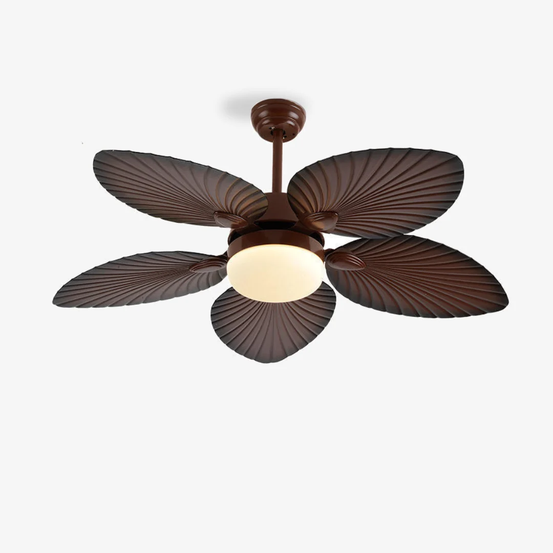 Eco-Friendly Banana Leaves Ceiling Fan Light Enhanced