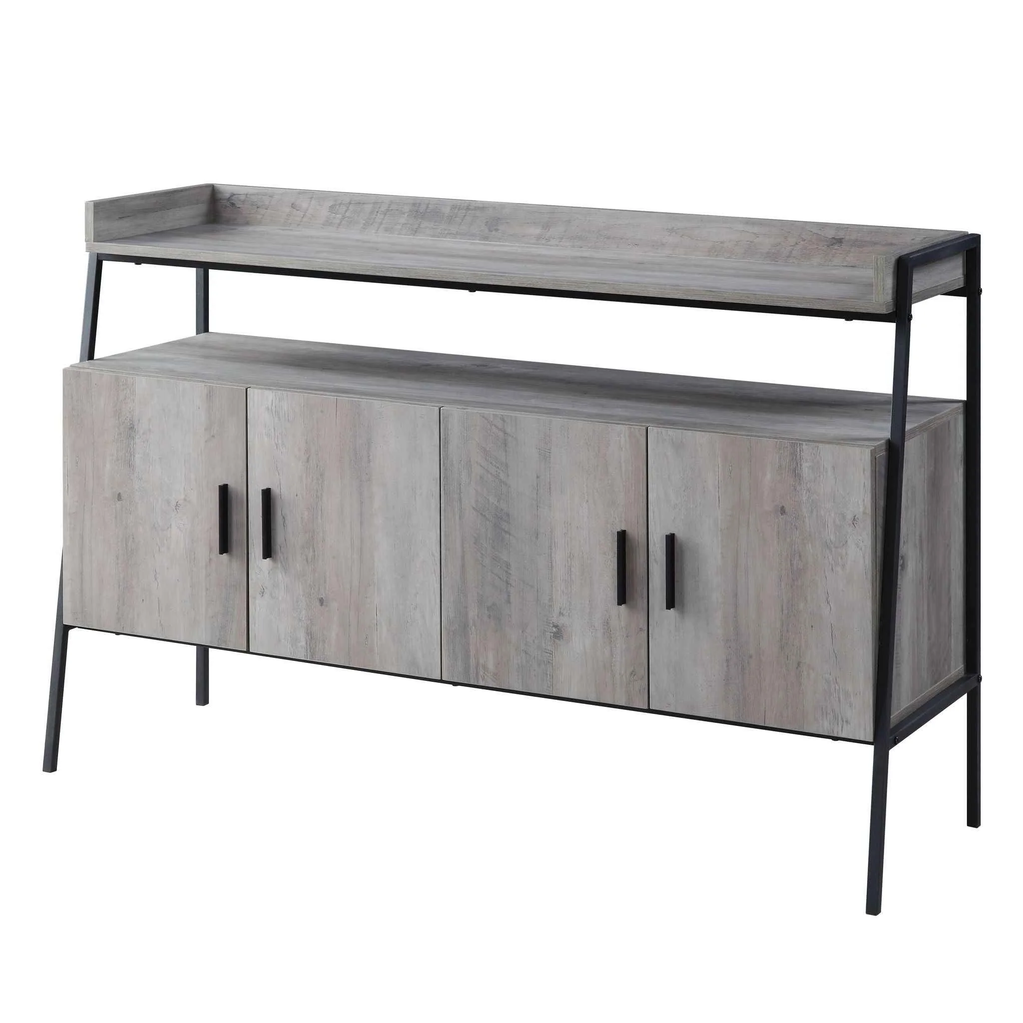 Eco-Friendly Samiya - TV Stand - Gray Oak Black Authentic