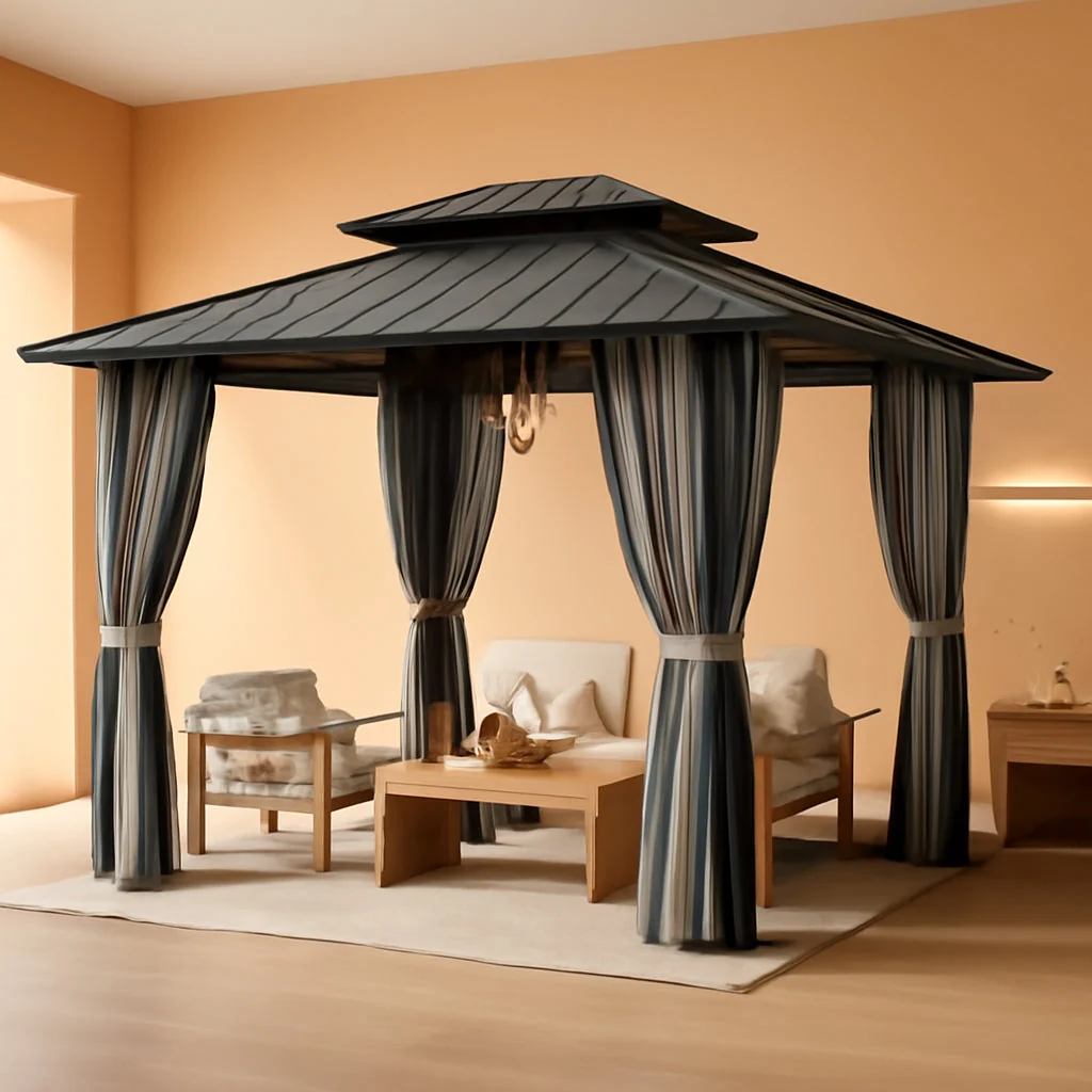 Verified 10x12 Galvanized Steel Hardtop Gazebo Aluminum Frame Modern
