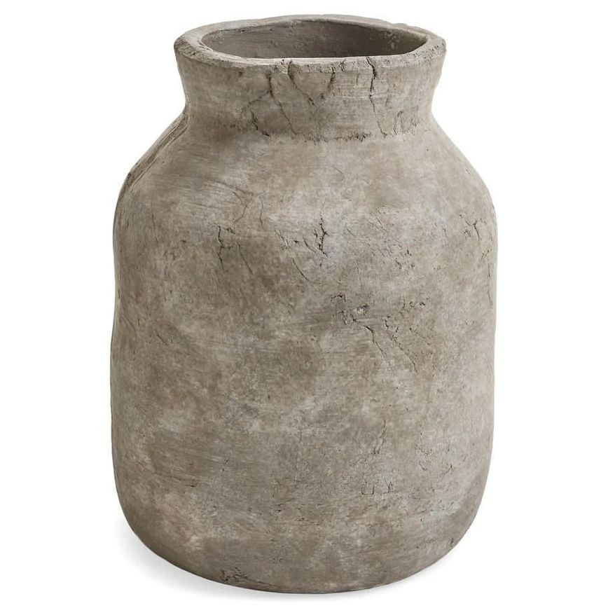 Top-Quality VASE TERRACOTTA TEXTURED GREIGE WASH Exclusive