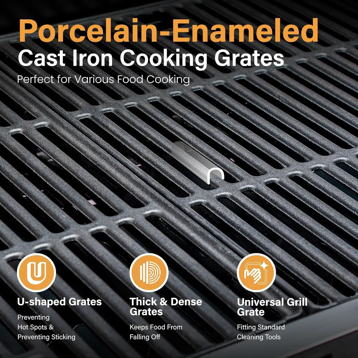 Contemporary 4-Burner Propane Gas BBQ Grill with Side Burner and Porcelain-Enameled Unique