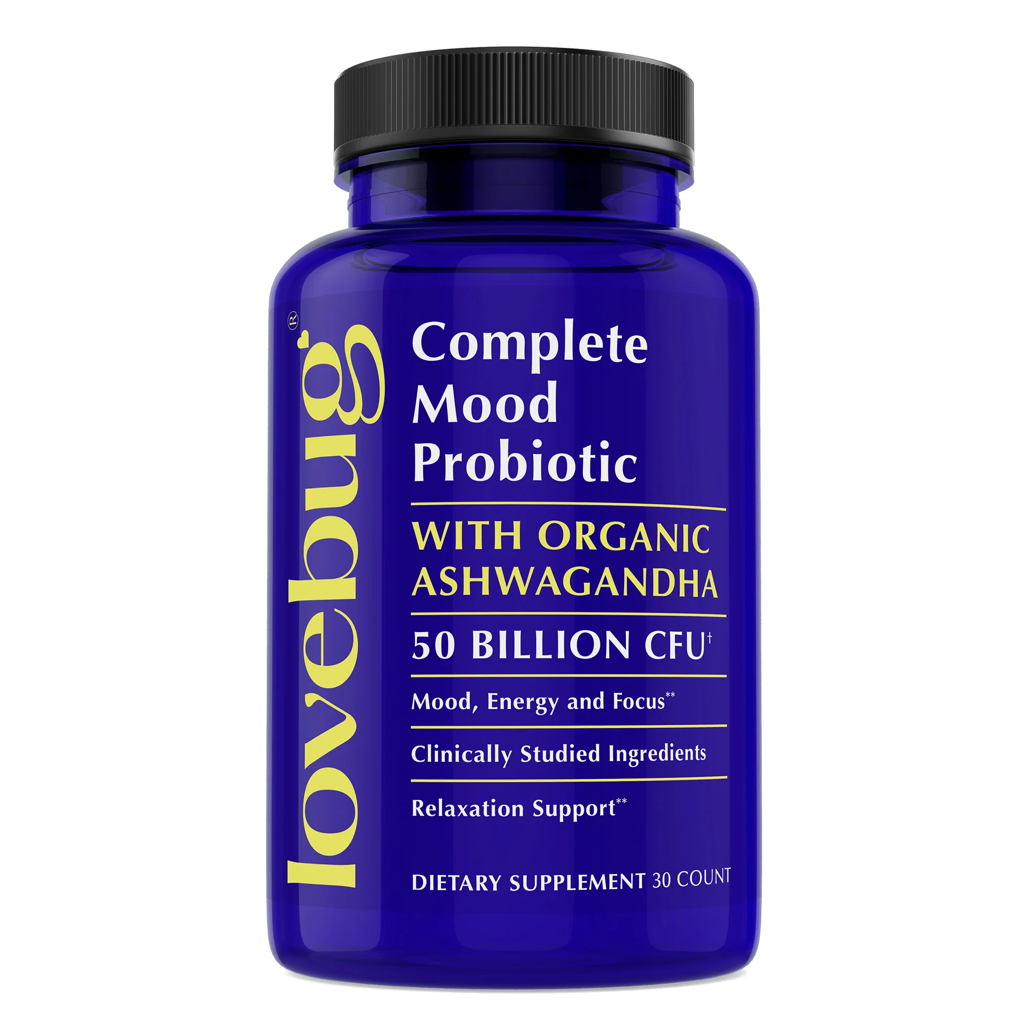 Outstanding Lovebug Women's Health Daily Probiotic with Ashwaganda - Mood Practical