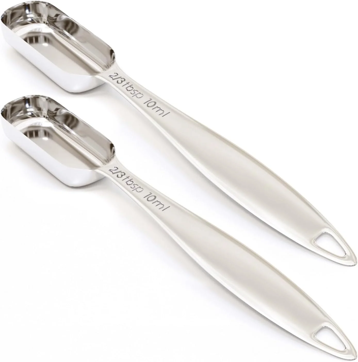 Organic 2PCS 2 3Tablespoon 2tsp 10ml Single Measuring Spoon Individual Stainless Steel Long Handle Measure Teaspoon Only Sustainable