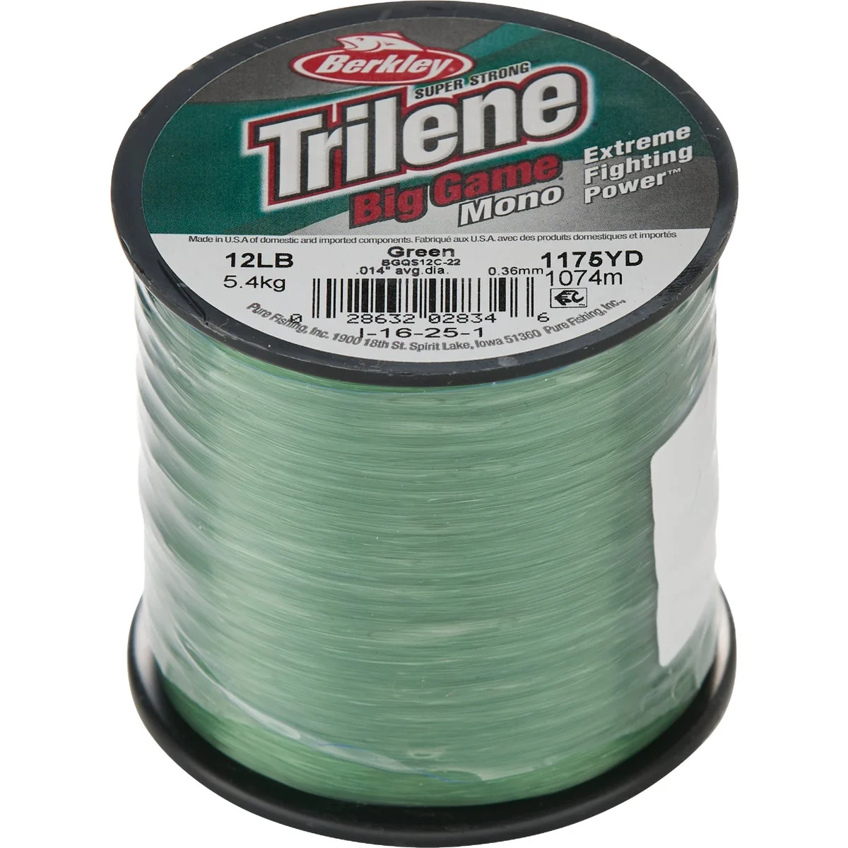 Superior Berkley Trilene Big Game 12 Lb. 1175 Yd. Green Monofilament Fishing Line Smart