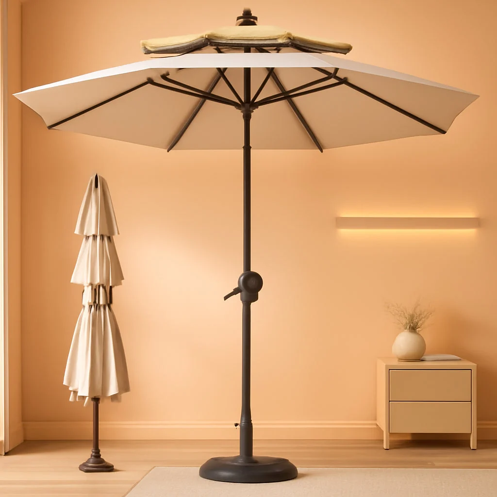Original Design 9Ft Weather Resistant Outdoor Patio Umbrella Auto Tilt Pure