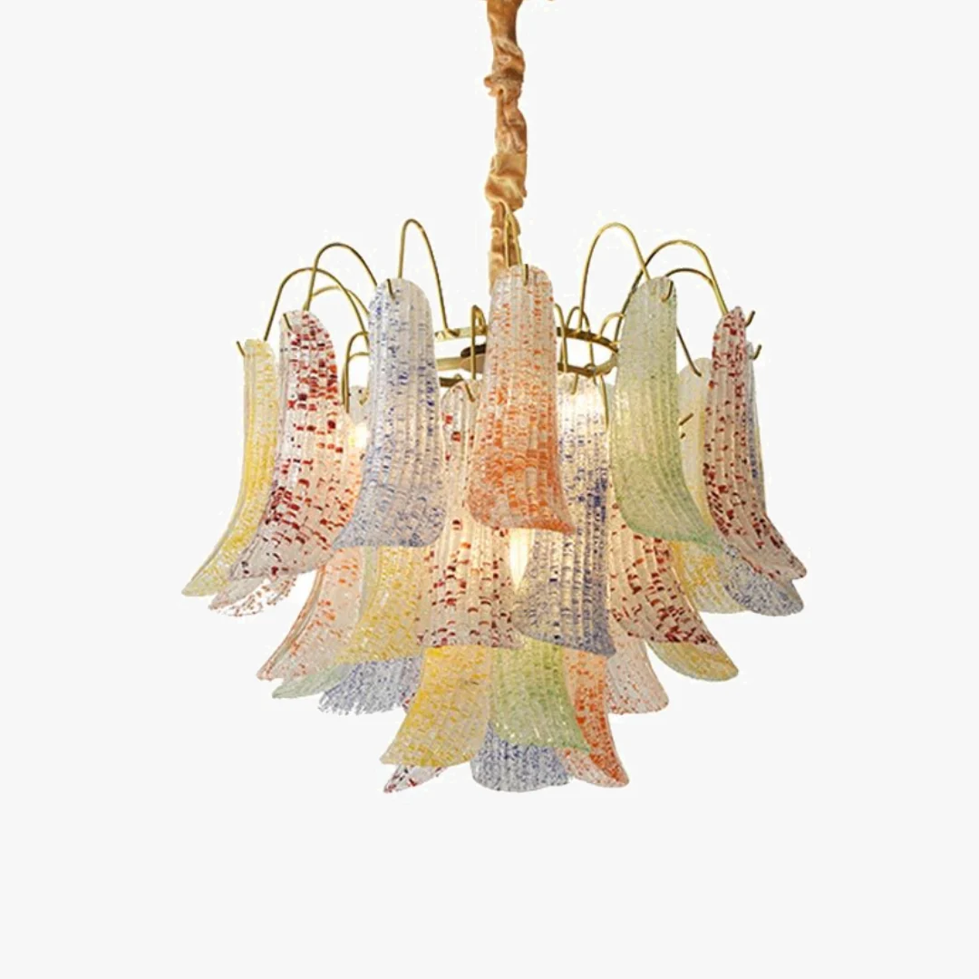 Enhanced Wave Point Murano Glass Chandelier Superior