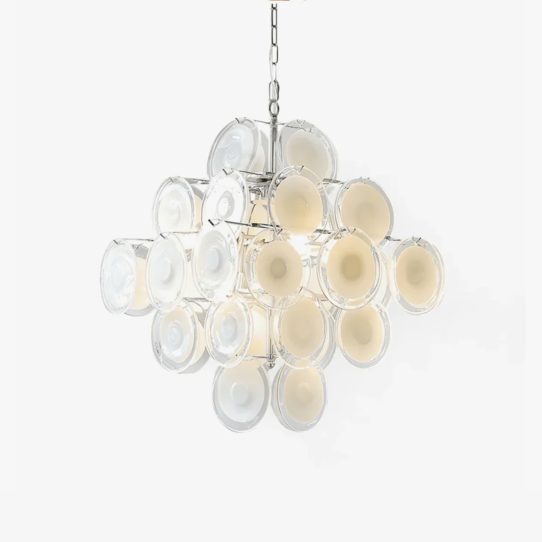 Soft Murano Disc Glass Chandelier Sustainable