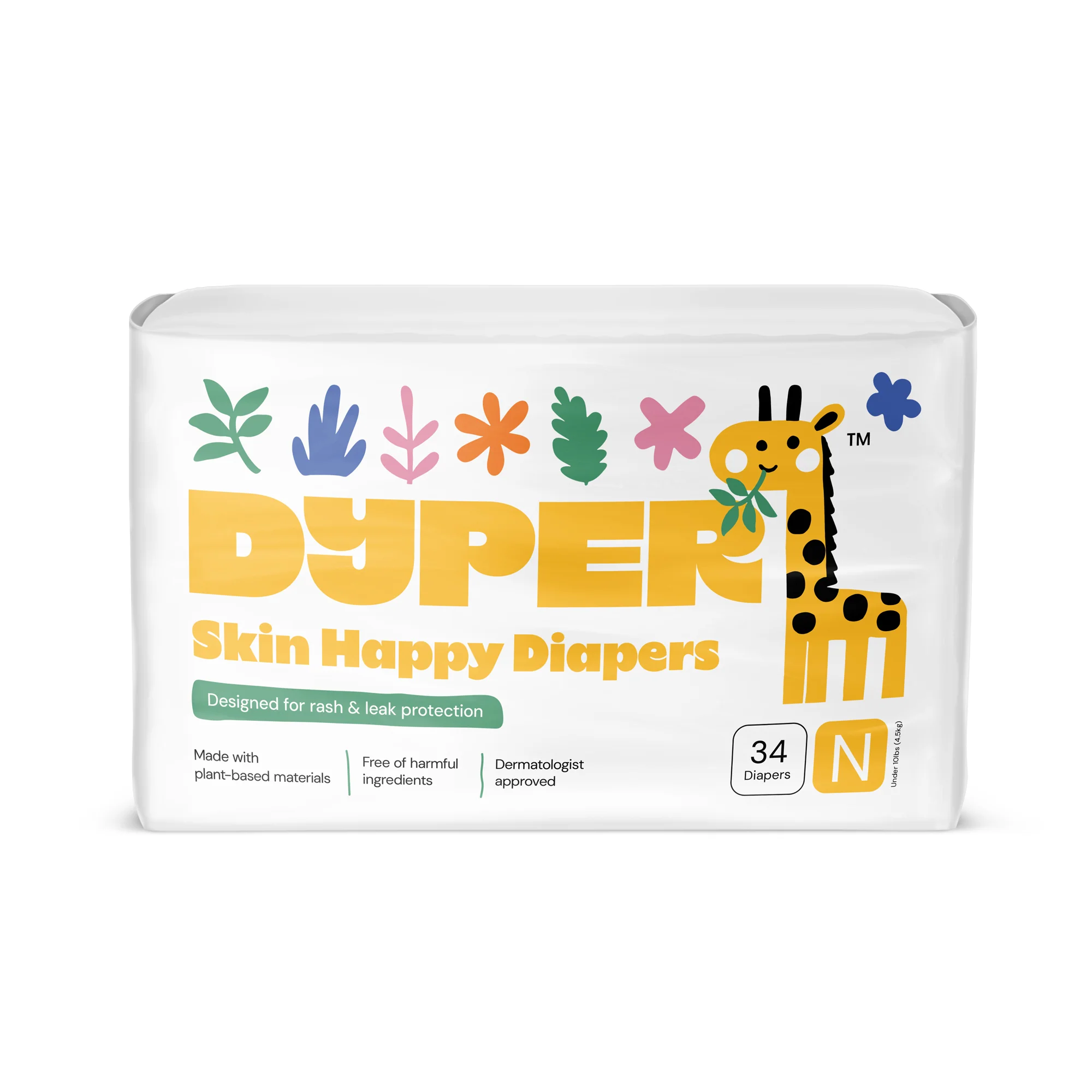 Reusable DYPER Skin Happy Baby Diapers – Gentle High-Absorbency Protection with Bamboo Layers User-Friendly