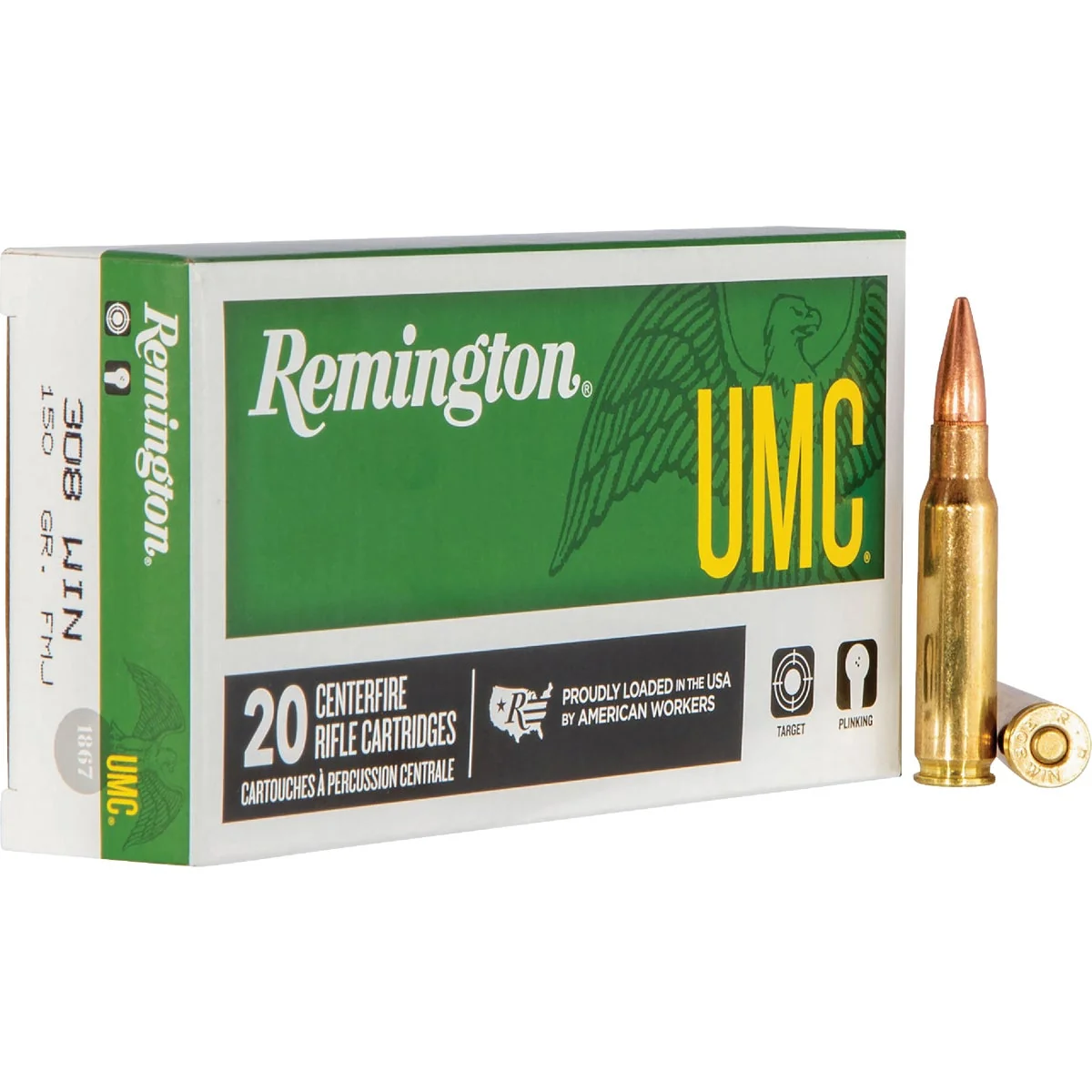 Proven Remington .308 Win 150 Grain FMJ Centerfire Ammunition Cartridges Trendy