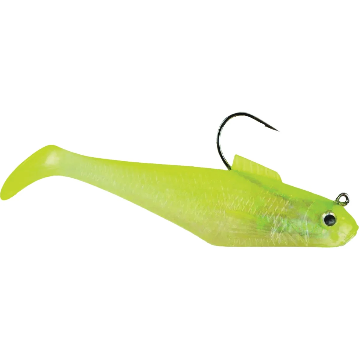 Premium Berkley PowerBait 2 In. Shiner Chartreuse Pre-Rigged Swim Shad Lure 5-Pack Practical