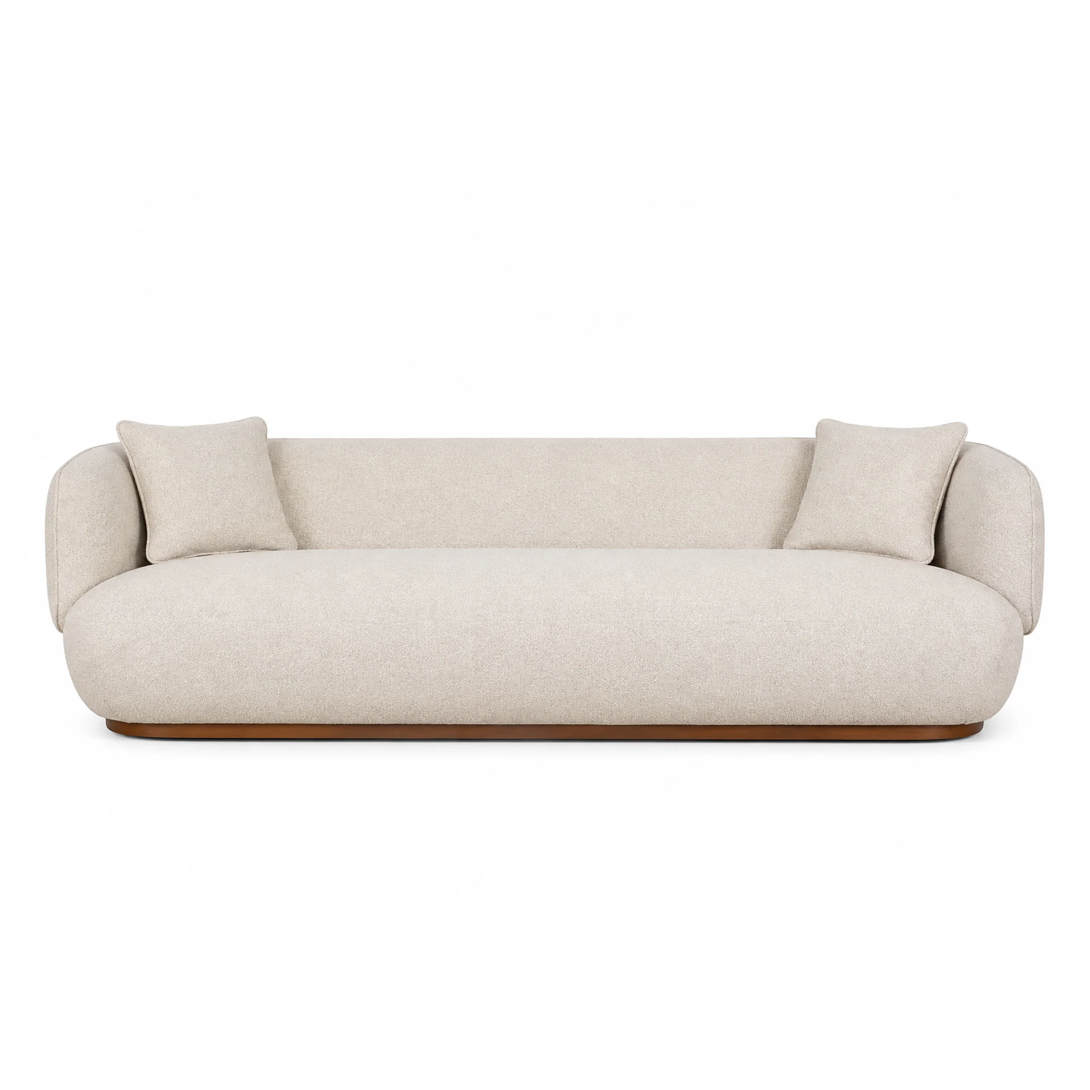 Powerful Luna Boucle Sofa w 2 Pillows - Beige Excellent