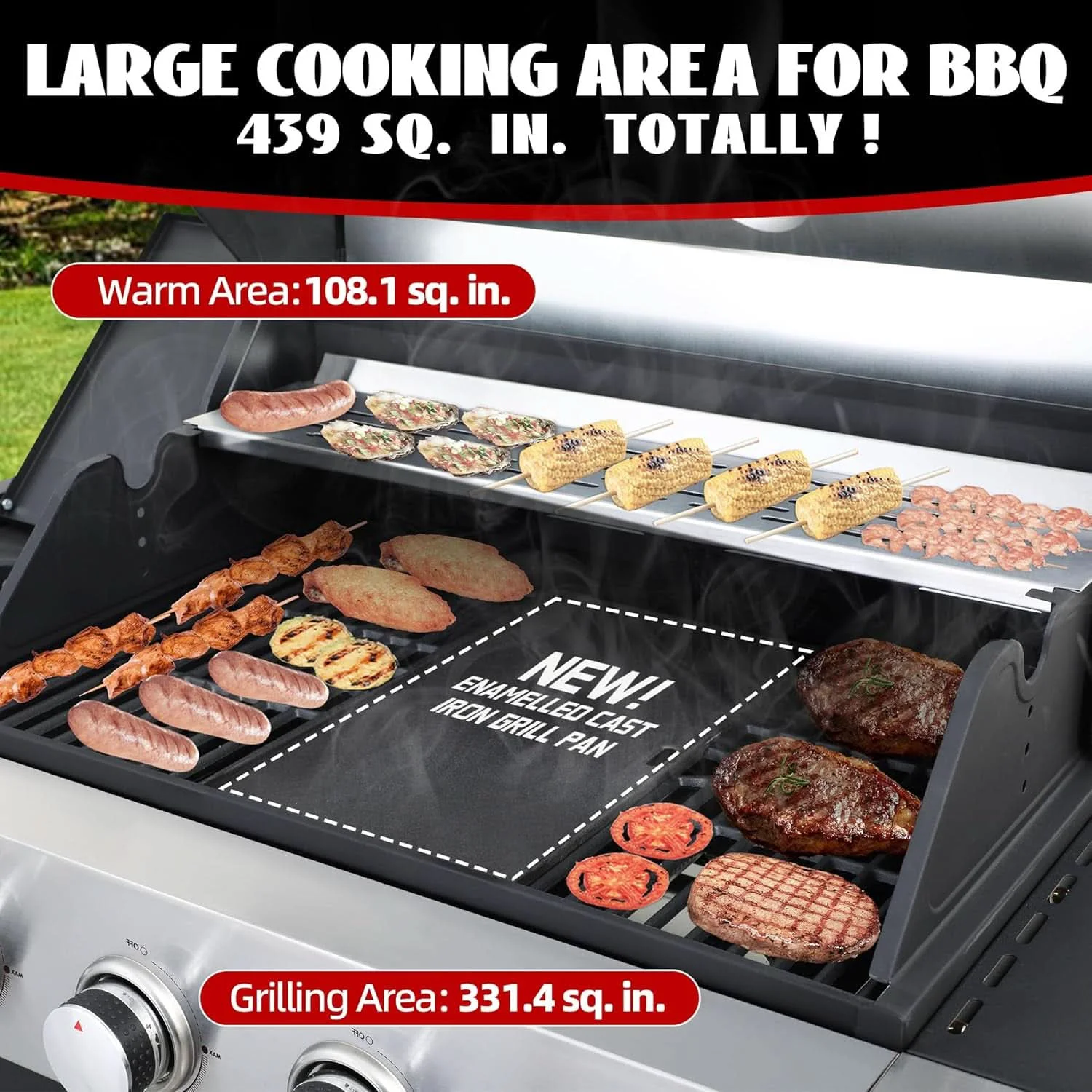 Durable Four Burner Propane Grill With Integrated Thermometer Consistent