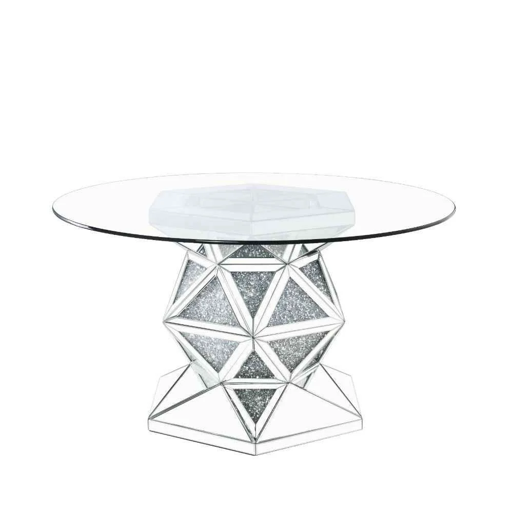 Breathable Noralie - 52 Round Dining Table - Mirrored Faux Diamonds Fast