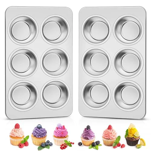 Trusted Stainless Steel Muffin Pans 6 2.1 Count Premium