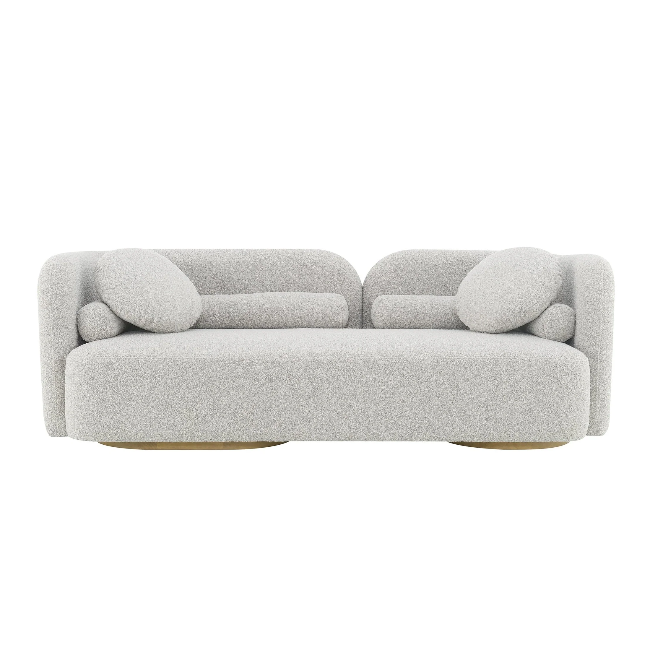 Enhanced Fika Premium Boucle Fabric Sofa - Teddy Taupe Verified