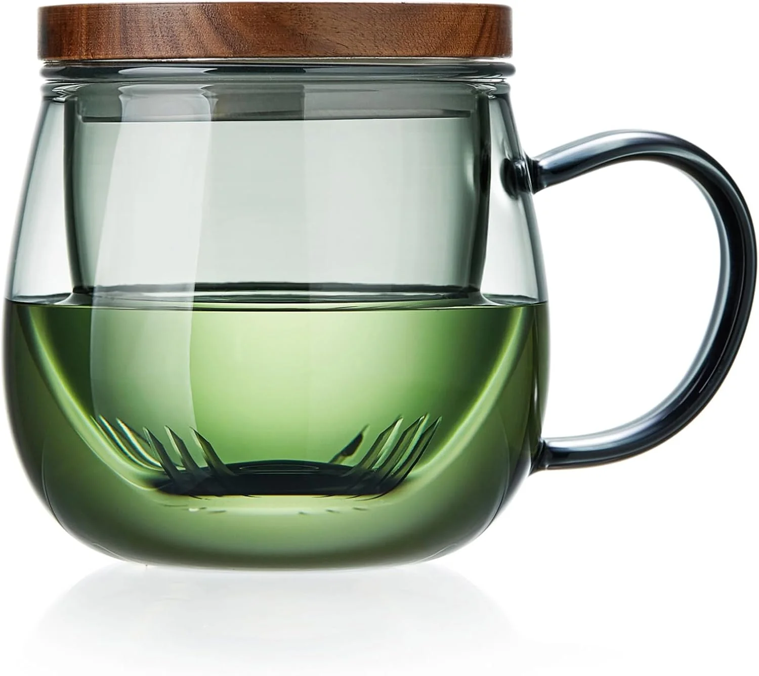 Excellent 17 OZ Glass Tea Cup with Infuser and Lid 500 ML Large Borosilicate Teacup Clear Mug for Loose Leaf Tea Blooming Tea Tea Bags Consistent