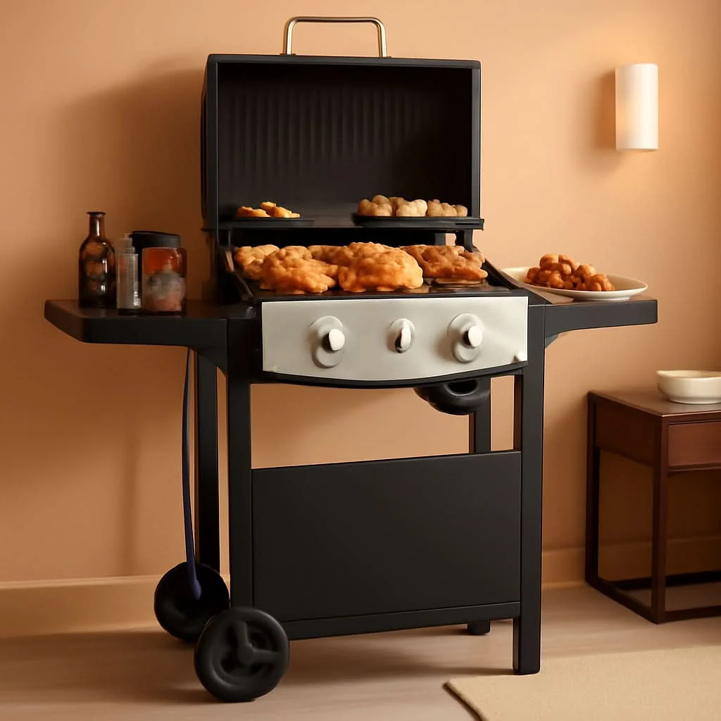 Easy-to-Use Two-Burner Propane Grill 20 000 BTU Stainless Steel Long-Lasting