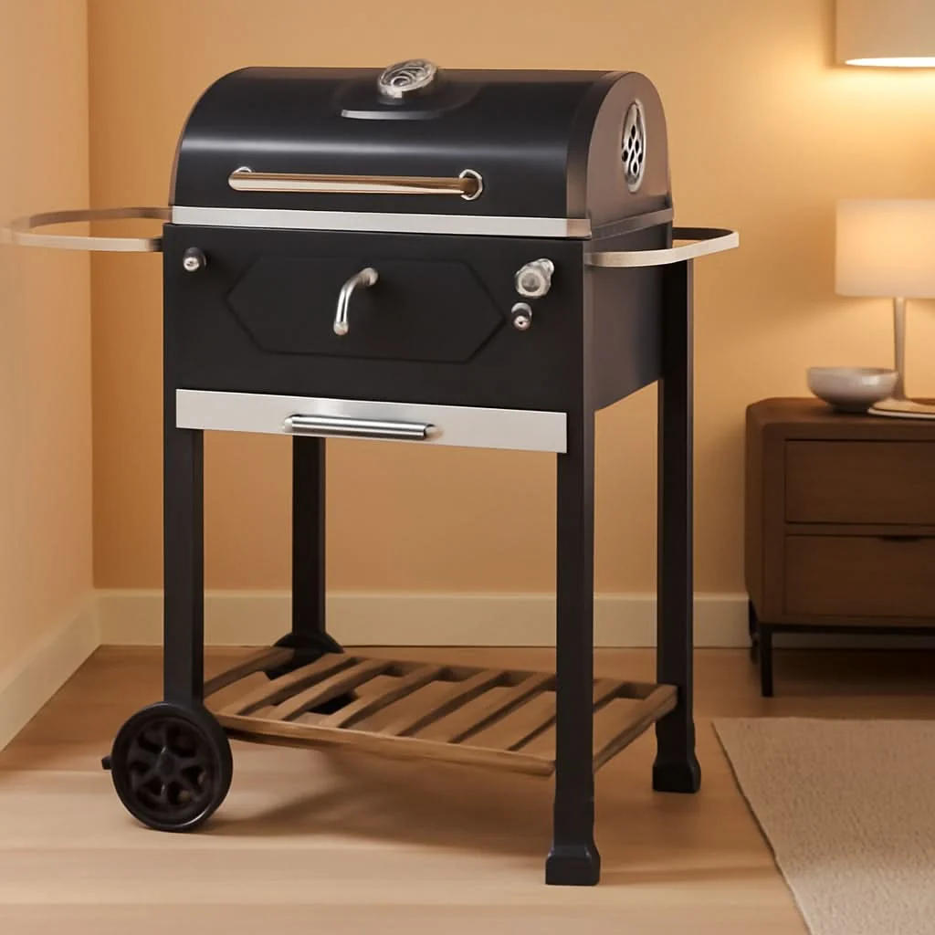 Organic 24 Inch Charcoal Grill With Adjustable Charcoal Pan Premium Material