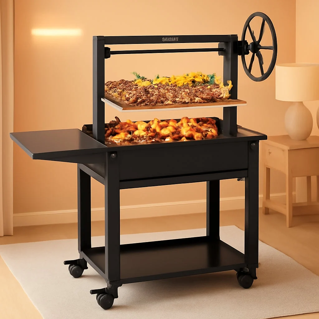 Stylish Argentine Parrilla Grill With Adjustable Height Storage Classic