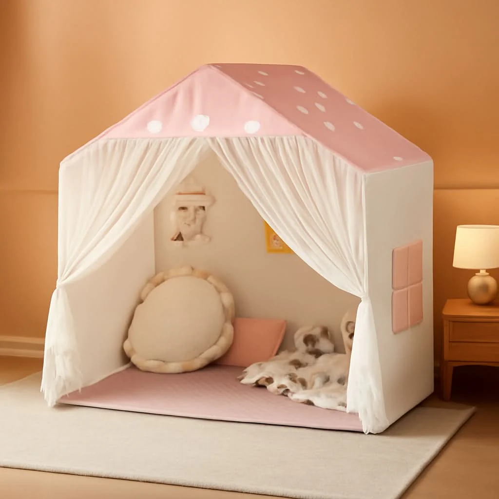 High-Performance Pink Princess Playhouse Tent With Premium Curtains Modern