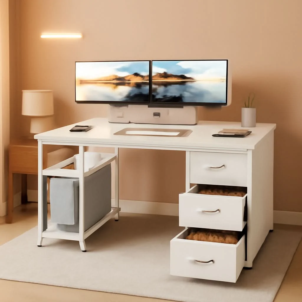 Classic 51 Inch Computer Desk With USB Outlets For Home Office Quality