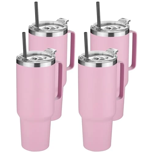 Outstanding 40 oz Stainless Steel Tumbler with Handle 4 Count Reliable
