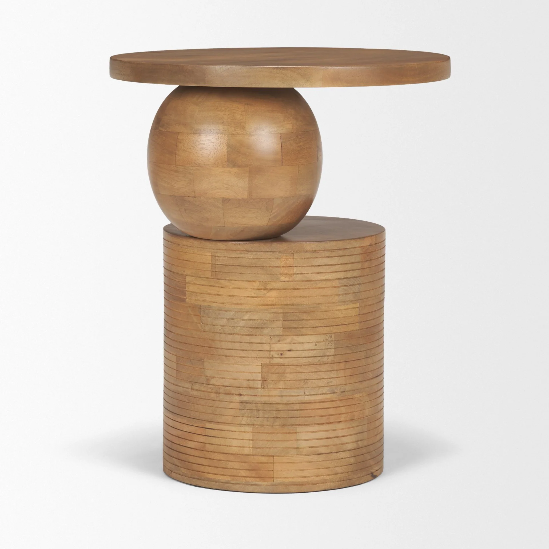 Safe Pre - Only Stack Light Brown Wood Geometric Accent Table Minimalist