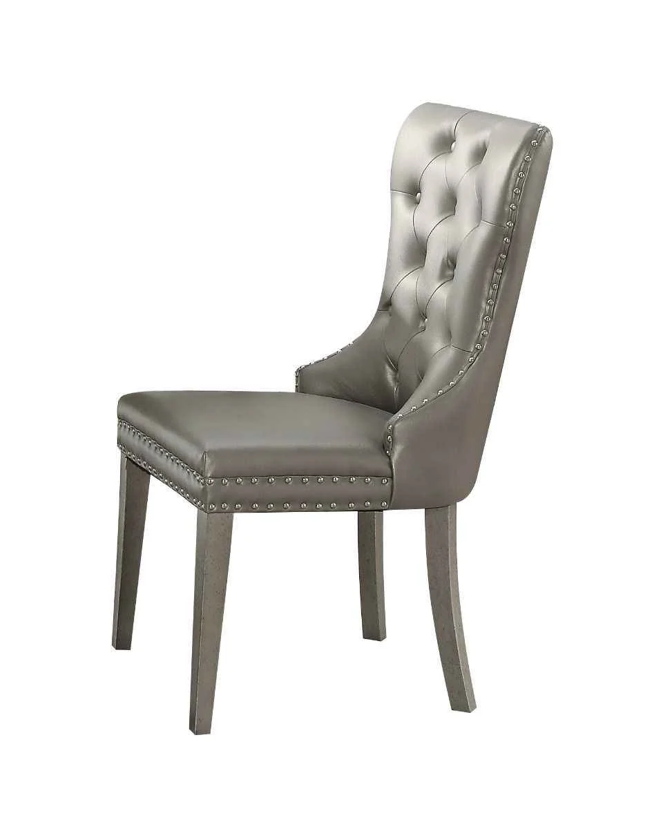 Prestigious Kacela - Side Chair Set of 2 - Champagne Synthetic Leather Champagne Luxury