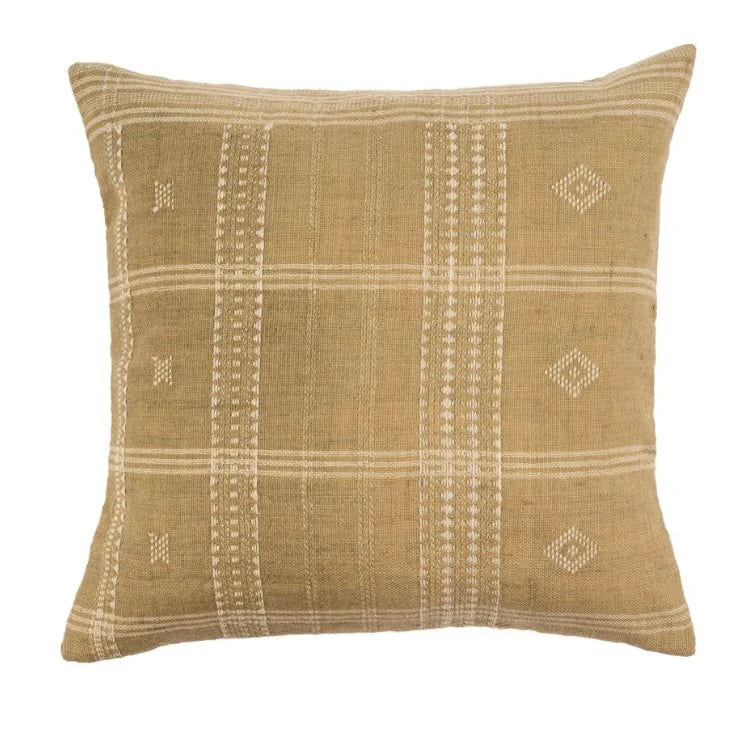 Clean 20x20 Bhujodi Wool Handloom Pillow Beige Modern