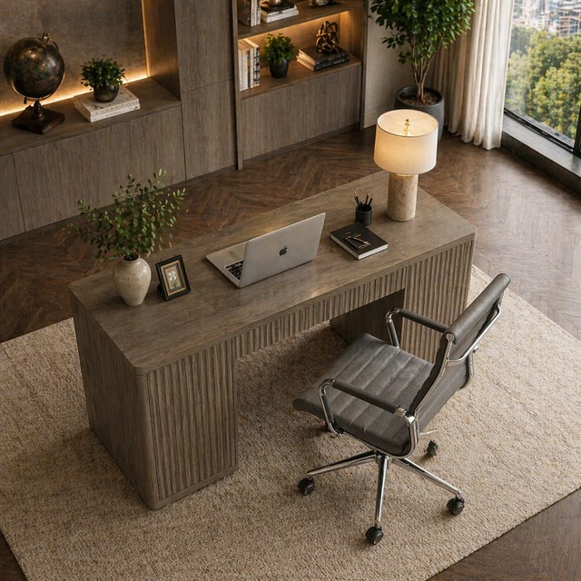 Easy-to-Use ShipItFurniture 61 Executive Office Desk Swivel Chair Set Grey Alde Casual