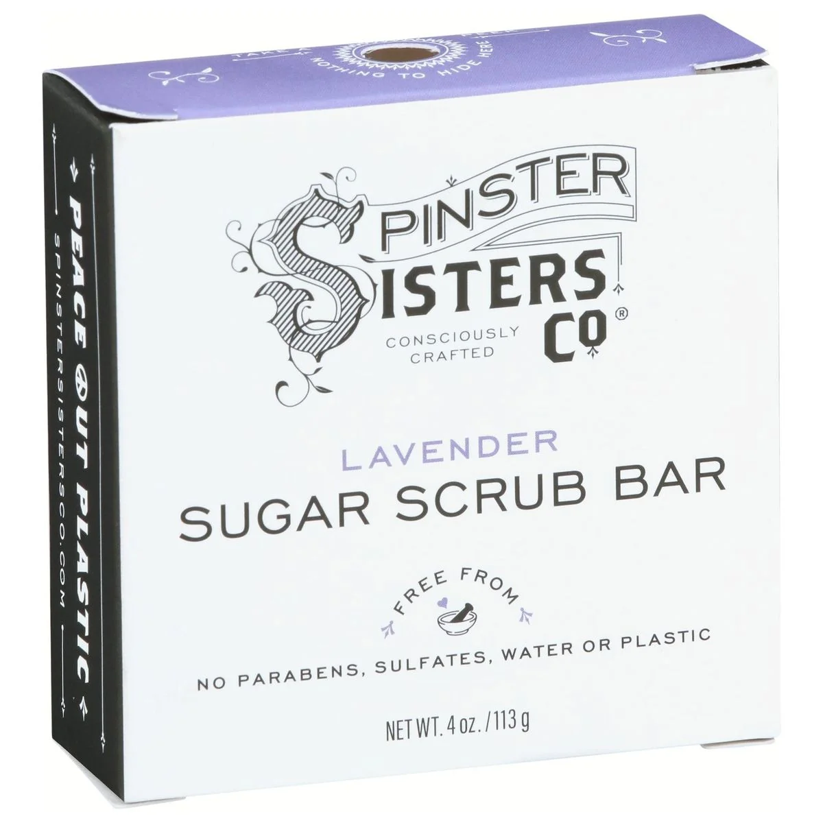 Clean Spinster Sisters Co. Lavender Sugar Scrub Bar Eco-Friendly