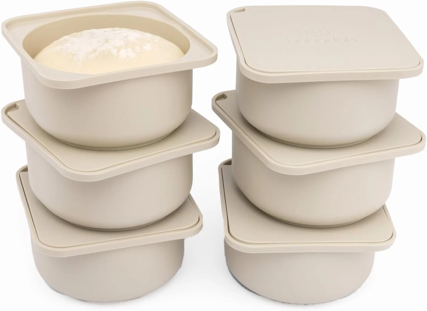 Durable Babadoh Pizza Dough Proofing Silicone Containers with Lids Pizza Making Accessories Set of 6 Dough Color Size make 12 Pizzas Healthy