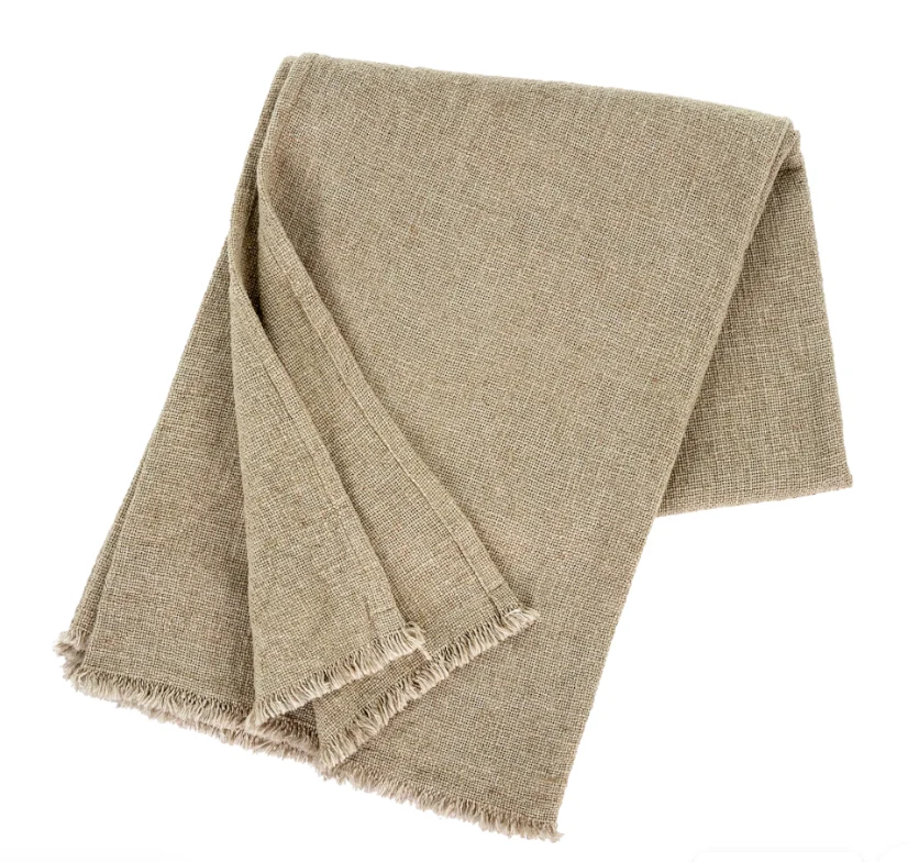 Premium Material Selena Linen End of Bed Blanket Lichen Pure