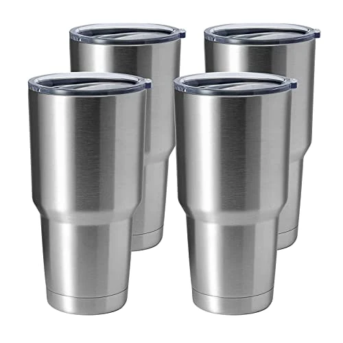 Environmentally Friendly 30oz Stainless Steel Tumbler 4 Count Enhanced