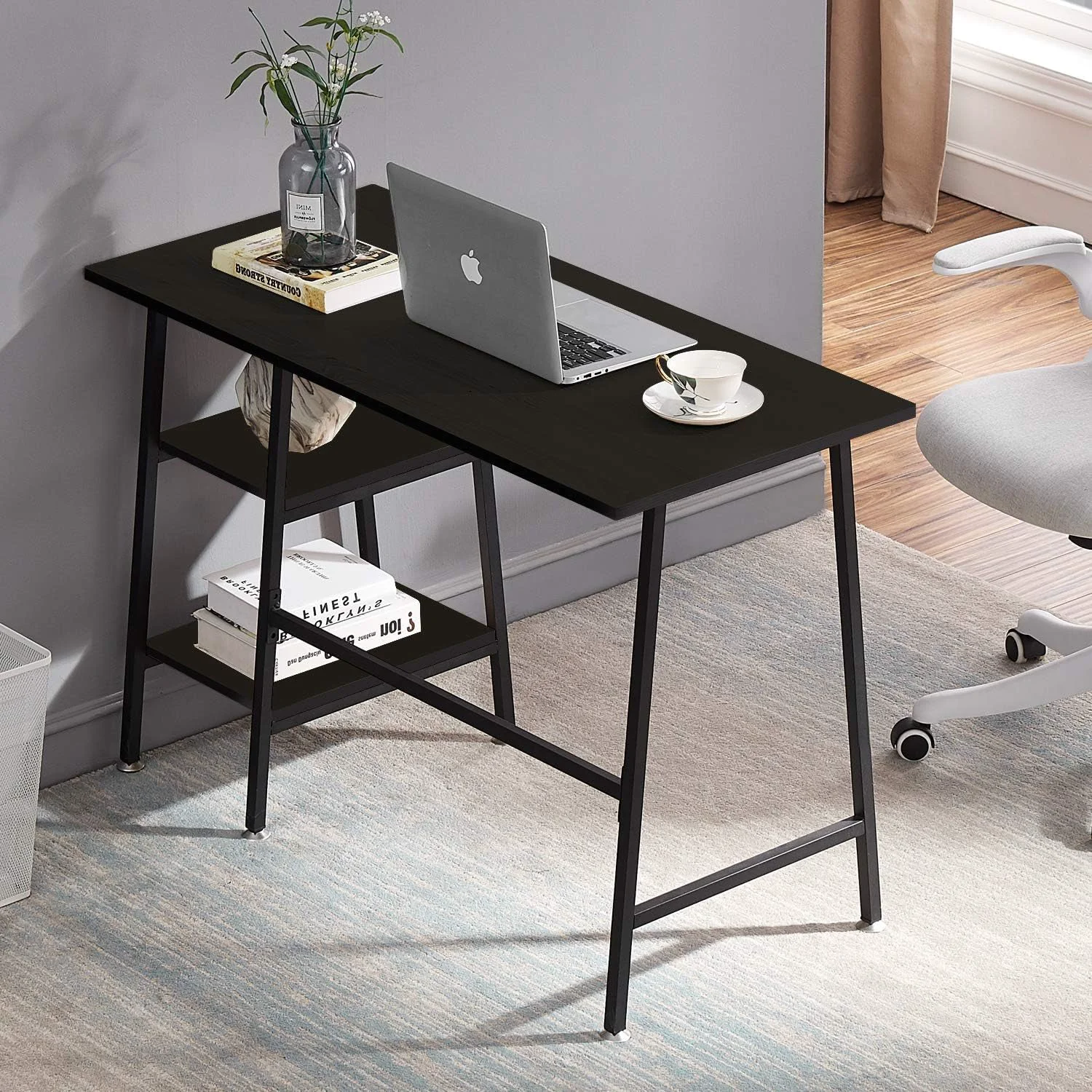 Authentic FortyThreeInch Industrial Versatile Desk With Shelves High-Performance