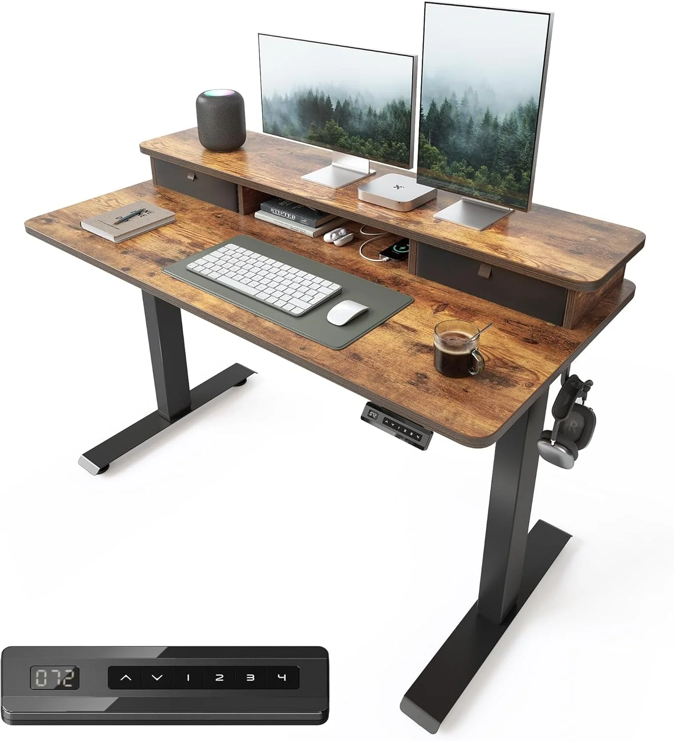 Top-Quality 48x24 Height Adjustable Standing Desk With Drawers Effective