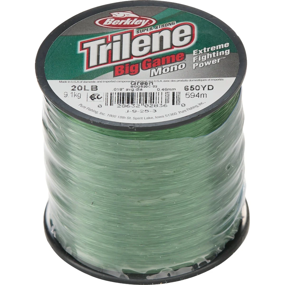 Exceptional Berkley Trilene Big Game 20 Lb. 650 Yd. Green Monofilament Fishing Line Breathable