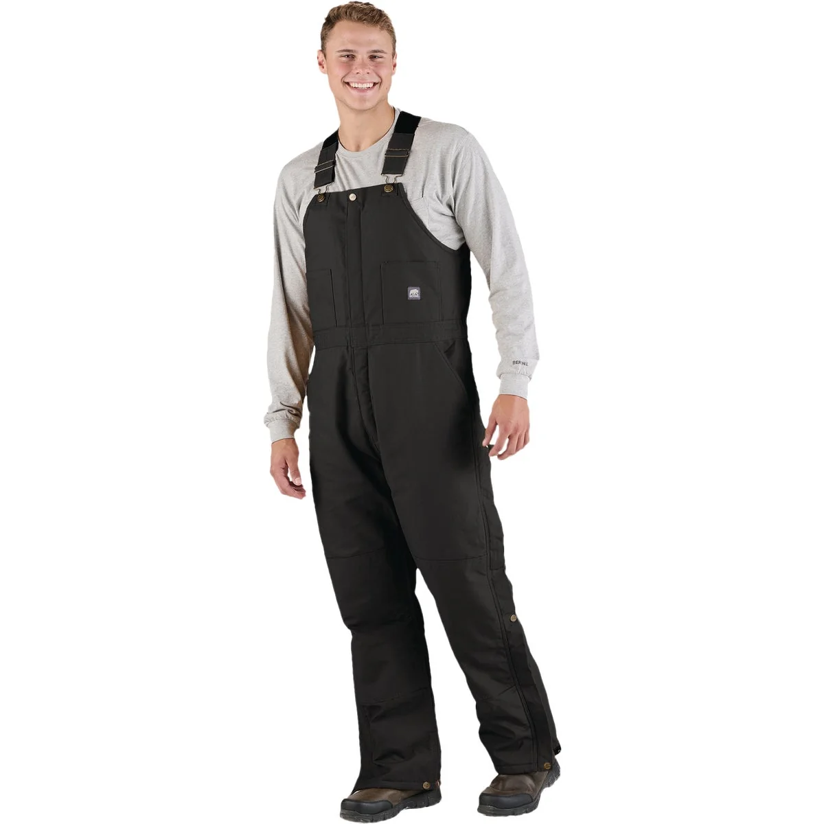 Powerful Berne Men's XL Tall Black Heritage Insulated Duck Bib Overall Professional