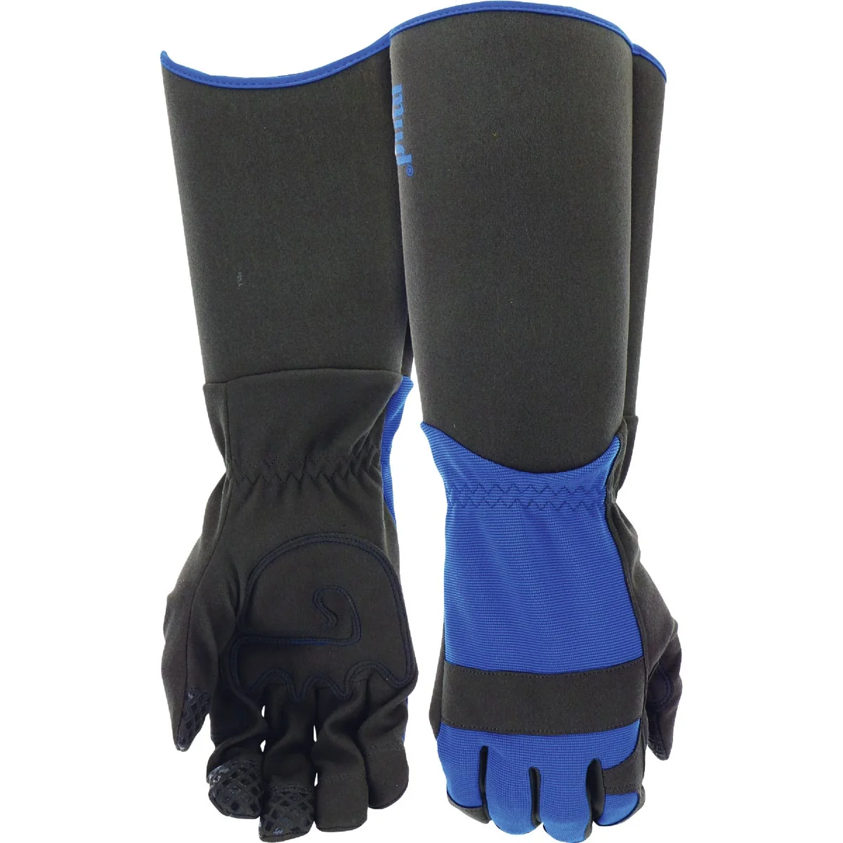 Pure Mud Men's Large XL Brilliant Blue Synthetic Leather Palm Extended Sleeve Gauntlet Glove Trendy