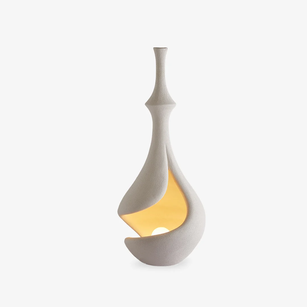 Superior White Sere Vase Floor Lamp Premium