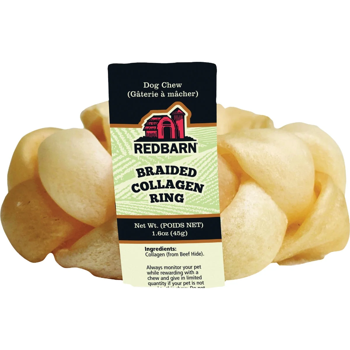 Exclusive Redbarn Collagen Braided Ring Dog Treat Lightweight