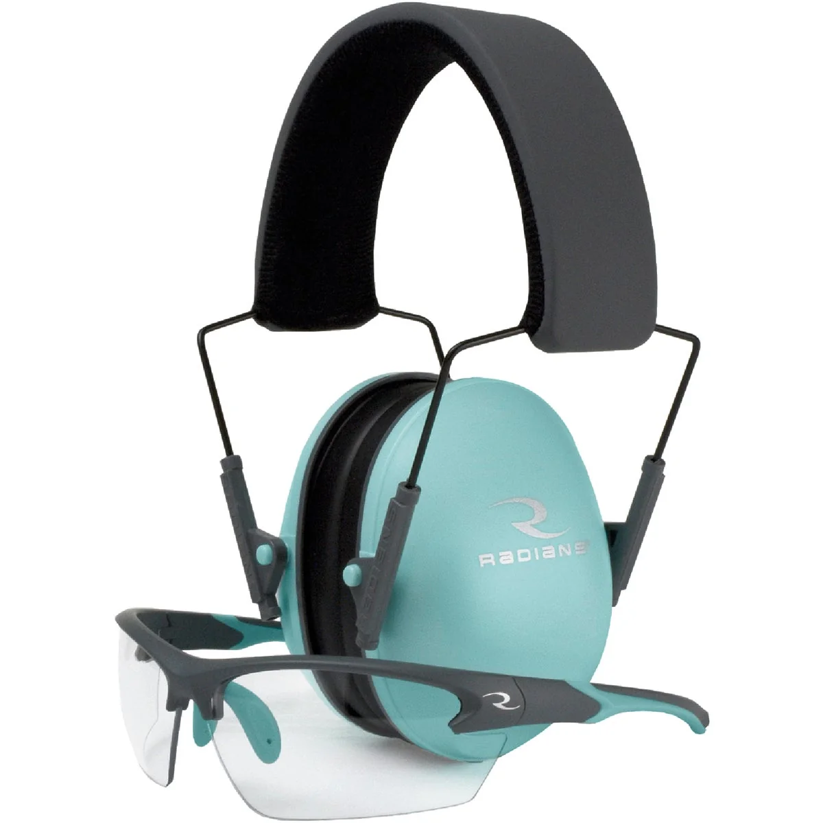 Exceptional Radians Lowset Women's Range Combo with 21 dB NRR Earmuff Safety Glasses Breathable