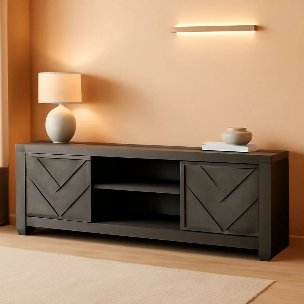 Fashionable Cayboni Contem porary SeventyOneInch TV Stand Ebony Official