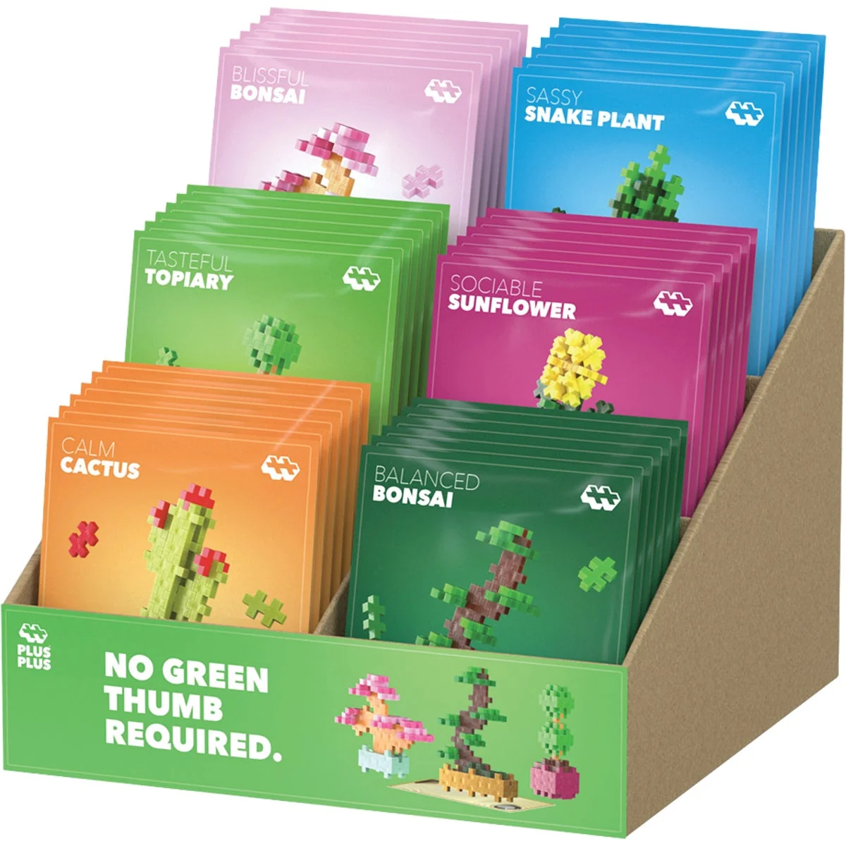 Recyclable Plus-Plus USA Playful Plant Packets Display 36-Piece Organic