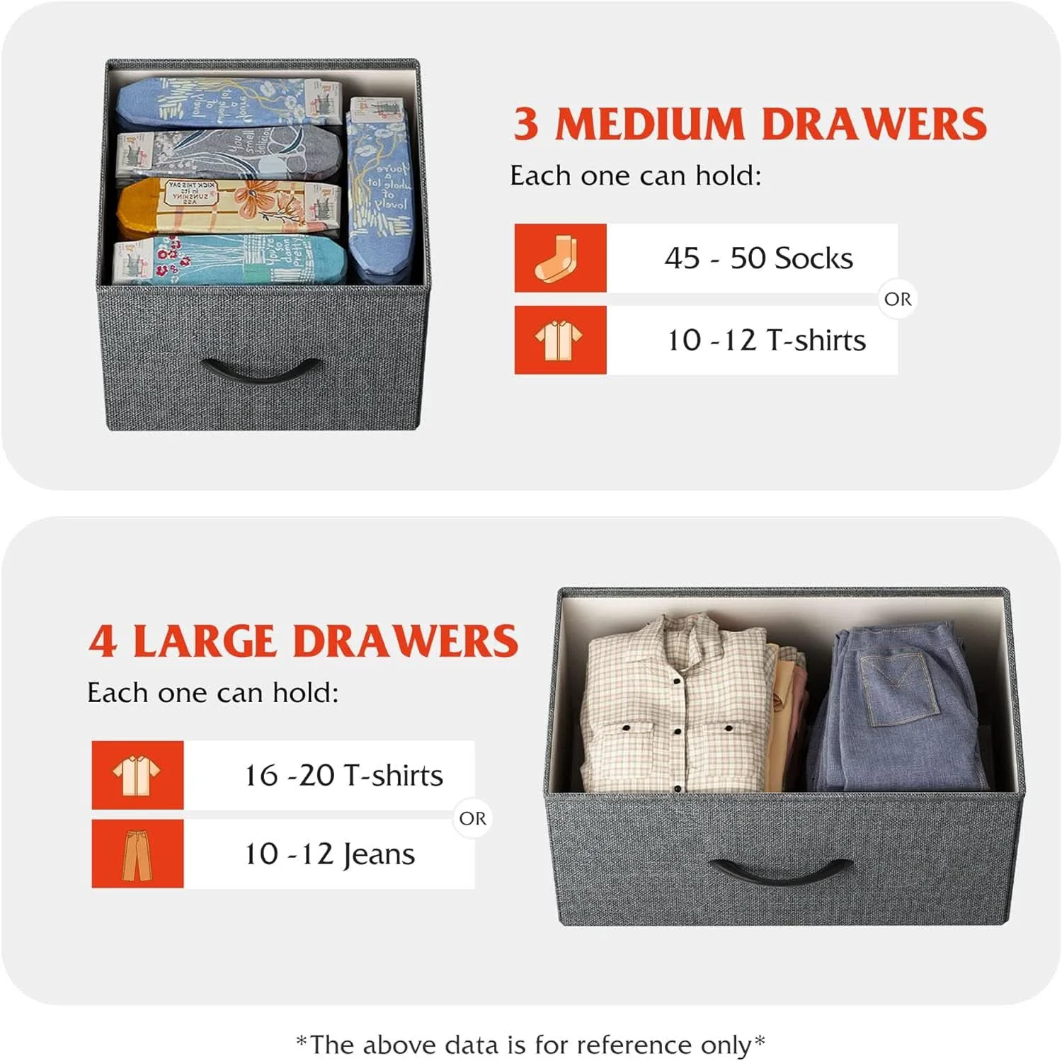 Versatile Dark Grey Dresser TV Stand With Fabric Drawers For 45 Inch TV Genuine