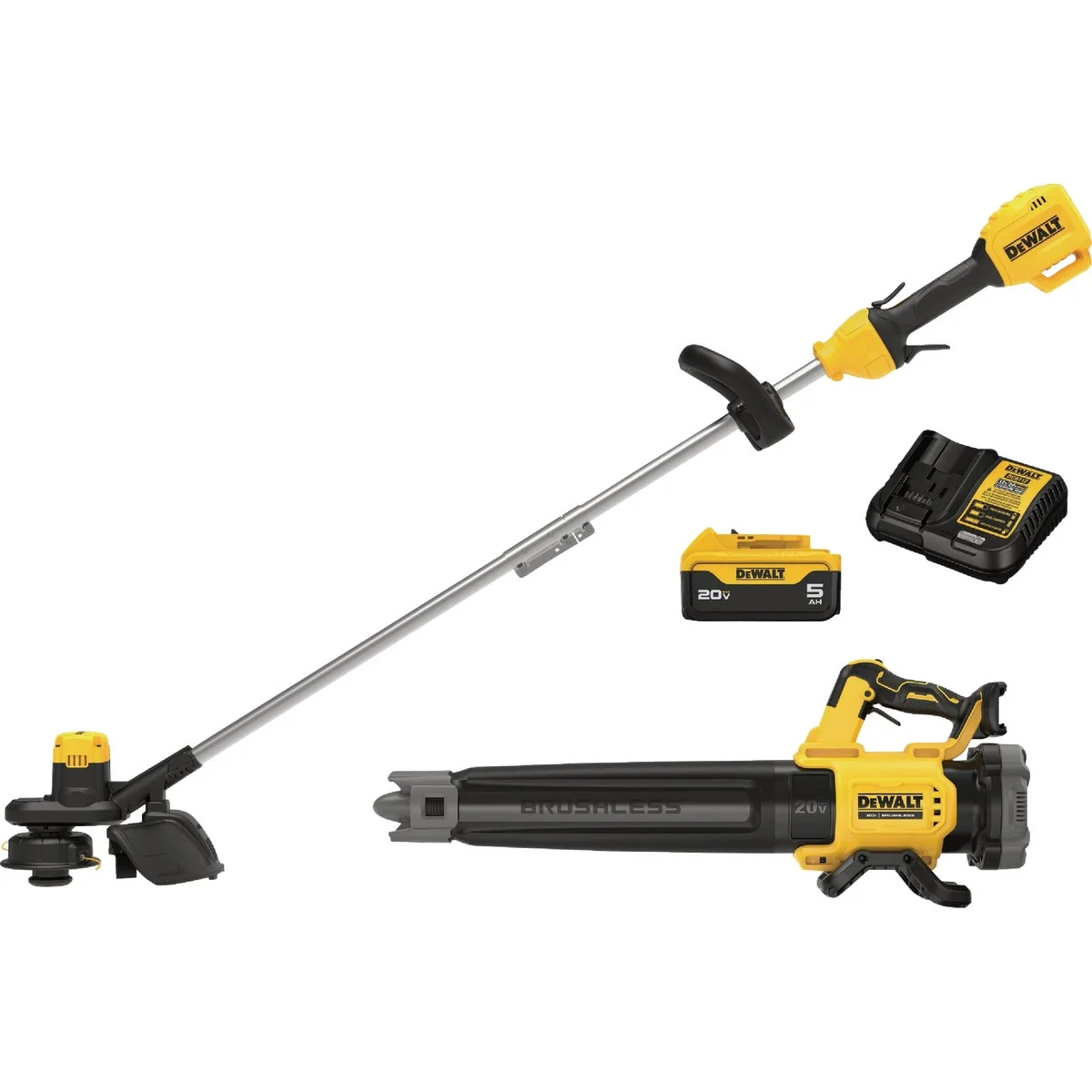 Stylish DEWALT 20V Cordless String Trimmer Blower Combo Kit with Battery Charger Easy-to-Use