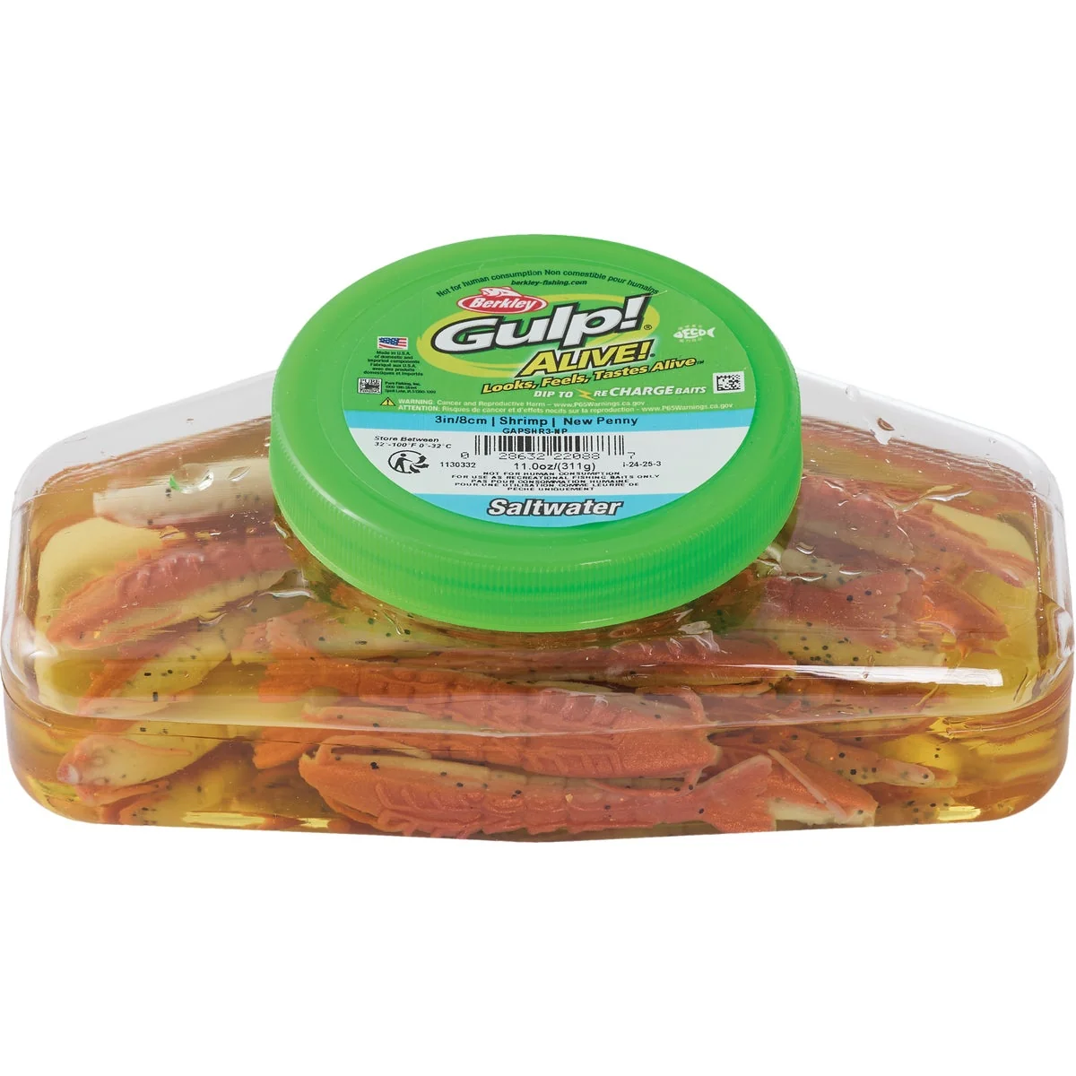 Fast Berkley Gulp Alive 3 In. New Penny Saltwater Shrimp Prestigious